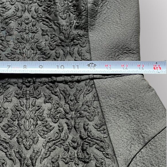 Tibi Size 8 Black Virgin Wool Worth Embroidered V-Neck Fit & Flare Mini Dress - Picture 7 of 13